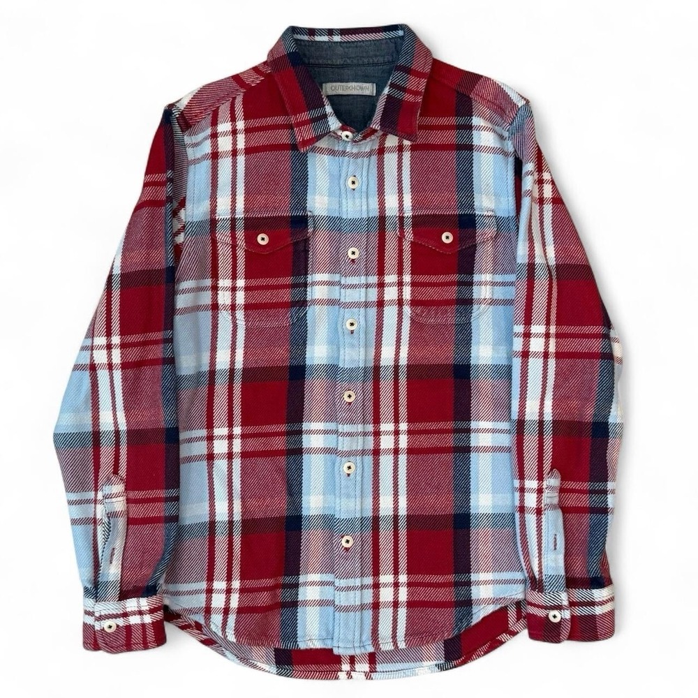 Outerknown The Blanket Shirt Button Plaid Adult Size Medium Organic Sustainable